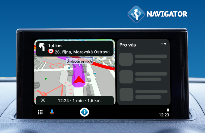 MapFactor Navigator 7.3 with Android Auto Coolwalk UI support