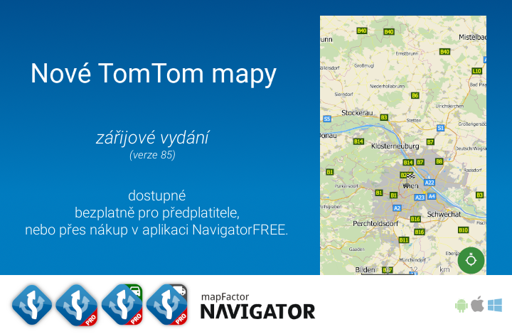 Vydány nové TomTom mapy pro MapFactor Navigator