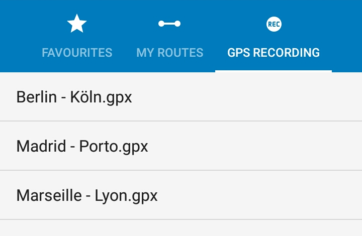 Importing GPX tracks